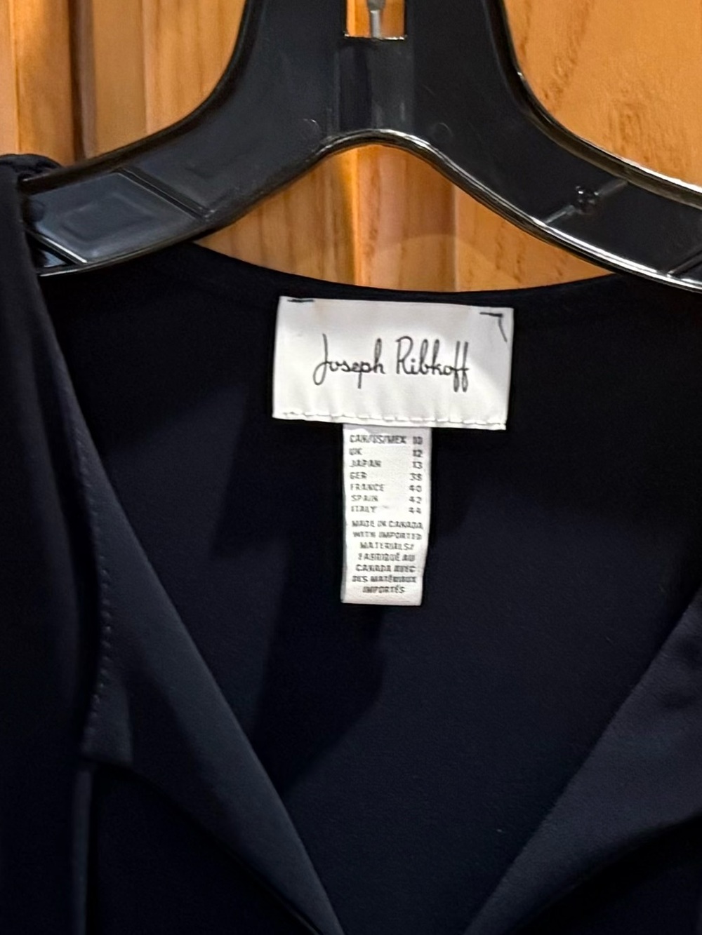 Joseph Ribkoff Women’s Black Long Sleeve Tunic Top Tie Neck Top Size 10 - Picture 5 of 7